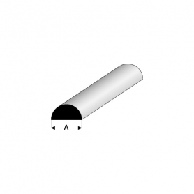 Styrene profile - Half round