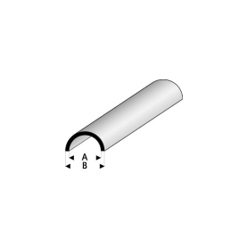 Styrene profile - Half round hollow