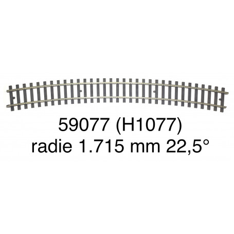 59077 Märklin radie 2.461 mm 22,5° - skala 1 -begagnad