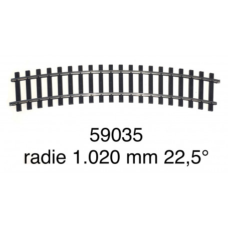 59035 Märklin radie 1.020 mm 22,5°- skala 1 -begagnad