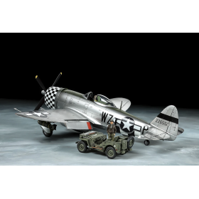 Tamiya 25214, Republic P-47D Thunderbolt® "Bubbletop" & 1/4-ton 4x4 Light Vehicle Set, kit scale 1/48