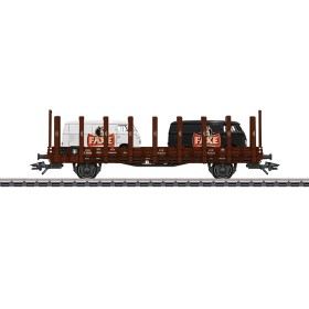 Märklin 45080 - Dansk stolpvagn lastad med folkavagnar (H0)