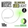 Blinkande LED 2 mm - Grön - GSW 3651