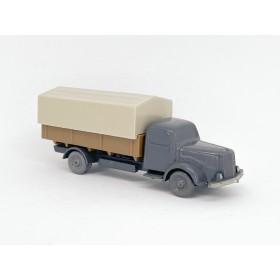 Wiking 158/3EM - Grey/Brown MB 5000 flat bed truck - Retro H0