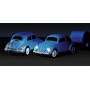 1:87 Radio controlled VW Beetle, Blue with caravan