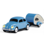 1:87 Radio controlled VW Beetle, Blue with caravan