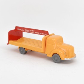 Wiking 165/1B - Yellow flat bed truck "Coca-Cola" - Retro H0