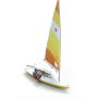 Sailing Boat Laser sailing + figure, H0 Scale (1:87)