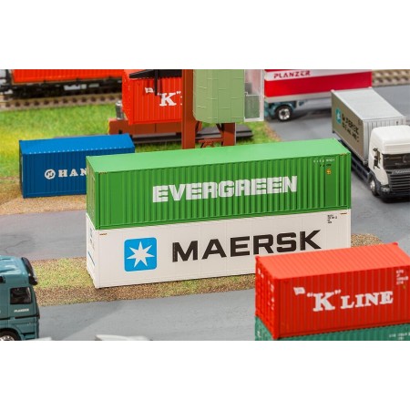 Faller 180846- 40' Hi-Cube Container EVERGREEN, scale 1:87