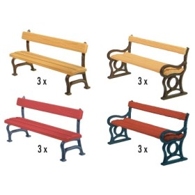 Faller 180443- 12 Park benches, scale 1:87