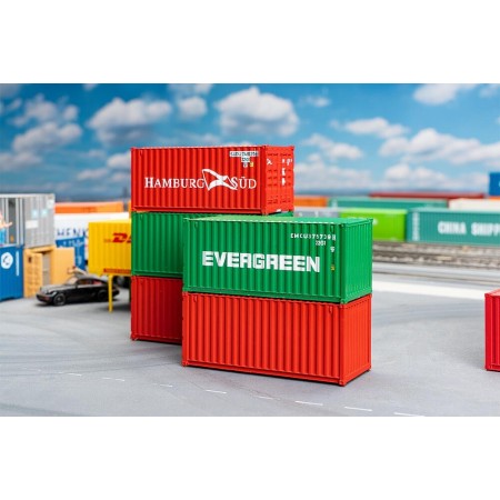 Faller 182051- 20' Container, set of 5, scale 1:87