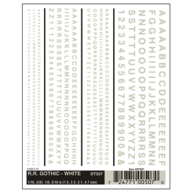 R.R Gothic- White (Numbers/Letters)