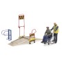 Wheelchair ramp with 2 figures, H0 Scale (1:87)