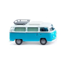 VW T2, Campingbuss, Blå/Vit - Wiking (H0)