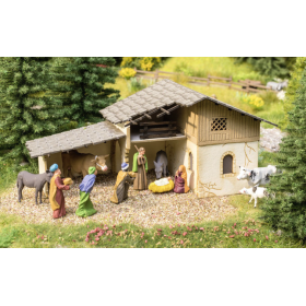 Scenery-Set Christmas Crib w. figures- Noch 65620