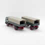 Wiking 634/2E - Green Mercedes 1620 Flat bed truck with trailer - Retro H0