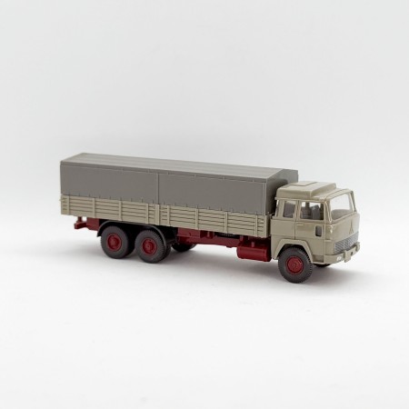 Wiking 639/1A - Brown-beige Magirus 235 TE Flat bed truck  - Retro H0