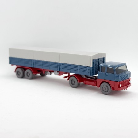 Wiking 731/1 - Red/Blue Henschel HS 14 Semi-trailer-truck - Retro H0