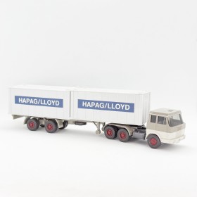 Wiking 879/2 - Brun/Beige Hanomag Henschel Container-långtradare - Retro H0