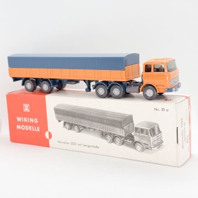 Wiking 735/1AB - Orange MB 2223 Semi-trailer-truck - Retro H0