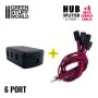 6-portars Hub/splitter med 5,5 mm-kontakt- GSW 11921